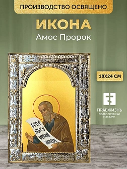 Икона Амос Пророк в ризе, 18x24 см