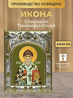 Икона Спиридон Тримифунтский в ризе, 18х14 см