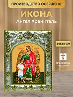 Икона Ангел Хранитель в ризе, 18х14 см