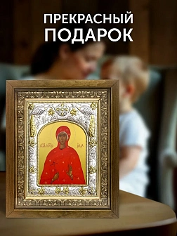 Икона Алла Готфская в ризе и деревянном киоте, 26х22 см