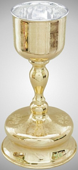 Потир-чаша 1.0 с вкладышем (мельхиор) серебрение золочение