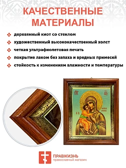 Икона Божьей Матери Феодоровская в киоте 18х21х4 см 145