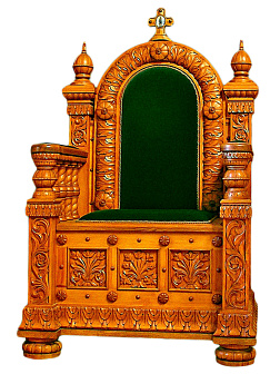 Трон с низкой спинкой (бархат, сукно).