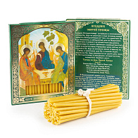 Свечи сорокоустные №50 (40шт, 19см, 1,7ч), Святая Троица Свечи сорокоустные №50 (40шт, 19см, 1,7ч), Святая Троица