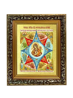 Икона Божией Матери "Неопалимая Купина" с золочением поталью, 03045-УЛ