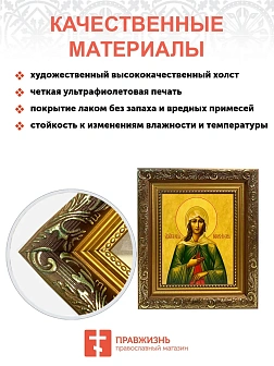 Икона Ксения Петербургская блаженная, широкая рамка 19,5х22,5х2 см 089
