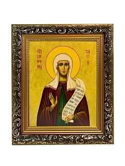 Икона Таисия Египетская блаженная, узкая рамка 17,5х20,5х2 см 167