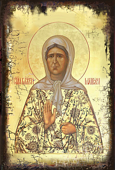 Икона Блаженная Матрона Московская (в золотом)