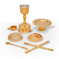 Потир 0.5 с принадлежностями с вкладышем (мельхиор) серебрение золочение