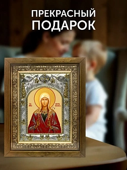 Икона Виктория Кордувийская в ризе и деревянном киоте, 26х22 см