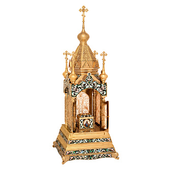 Дарохранительница филигранная средняя филигрань, эмаль, финифть / золочение