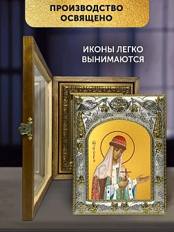 Икона Ольга Великая Княгиня в ризе и деревянном киоте, 26х22 см