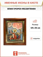 Икона Илии Фесвитянин пророк в киоте 18х21х4 см 077