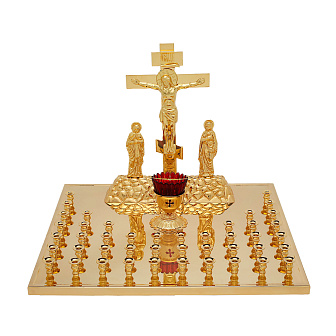 Крышка панихидного стола 44 свечи золоченая