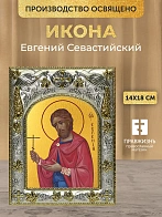 Икона Евгений Севастийский в ризе, 18х14 см