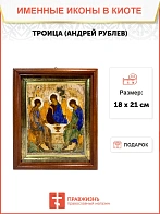 Икона Троица Андрея Рублева в киоте 18х21х4 см 164