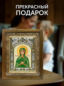 Икона Мариамна Праведная в ризе и деревянном киоте, 26х22 см
