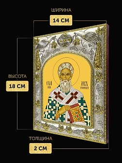 Икона Лев Папа Римский в ризе, 18х14 см