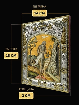 Икона Онуфрий Великий в ризе, 18х14 см