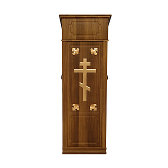 Аналой тумбовый с облицовкой с 2-мя полками и дверцей