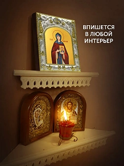 Икона Анфиса Мантинейская в ризе, 18х14 см