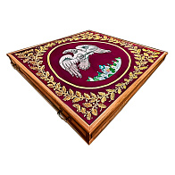 Подиум-кафедра 1.5х1.5 с ручками и орлецом Подиум-кафедра 1.5х1.5 с ручками и орлецом