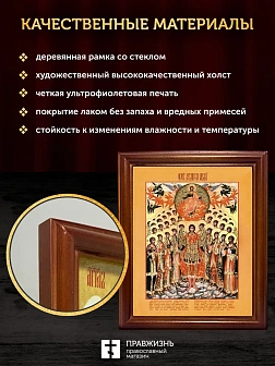 Икона собор Михаила Архангела, деревянная рамка со стеклом 15х18х2 см 105 Икона собор Михаила Архангела, деревянная рамка со стеклом 15х18х2 см 105