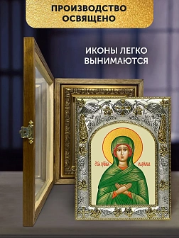 Икона Мариамна Праведная в ризе и деревянном киоте, 26х22 см