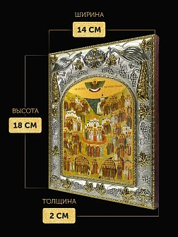Икона Собор Русских Святых в ризе, 18х14 см
