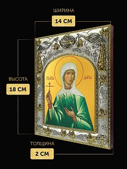 Икона Дарья Римская в ризе, 18х14 см
