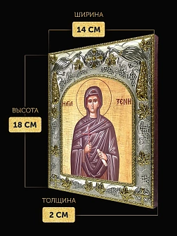 Икона Ксения Миласская в ризе, 18х14 см