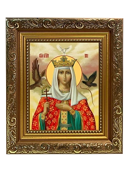 Икона Ирина Македонская великомученица, широкая рамка 19,5х22,5х2 см 083