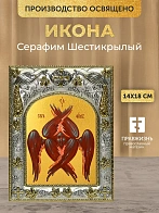 Икона Серафим Шестикрылый в ризе, 18х14 см