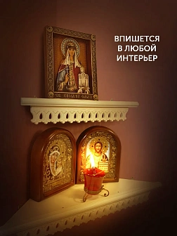 Икона Святая великая княгиня Ольга, резная из дерева