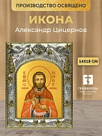Икона Александр Цицернов в ризе, 18х14 см