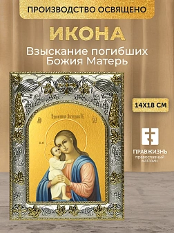 Икона Взыскание погибших Божия Матерь в ризе, 18х14 см