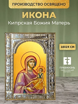 Икона Кипрская Божия Матерь в ризе, 18x24 см