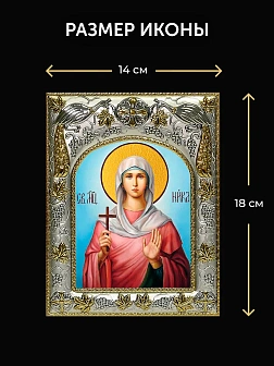 Икона Виктория Коринфская в ризе и деревянном киоте, 26х22 см