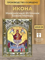 Икона Живоносный Источник Божия Матерь в ризе, 18х14 см