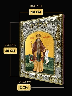 Икона Евфимий Великий в ризе, 18х14 см