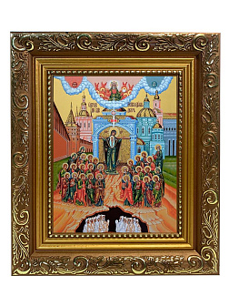 Икона Божьей Матери Непроходимая Дверь, широкая рамка 19,5х22,5х2 см 1106