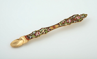 Лжица филигрань, эмаль, роспись / золочение