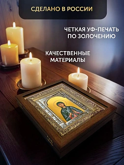 Икона Антонина Никейская в ризе и деревянном киоте, 33х27 см