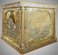 Облачение на престол №2 1.0*1.0 гальванопл. част.золочение эмаль (Псково-Печорский)