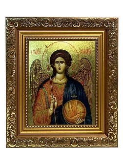 Икона складень Михаил Архангел и Ангел Хранитель золочение поталь 105