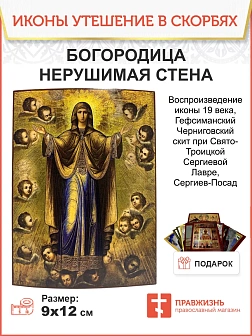 Икона Пресвятая Богородица Нерушимая Стена дерево 18х24 см