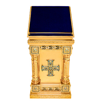 Подставка под икону №2 золочение эмаль камни