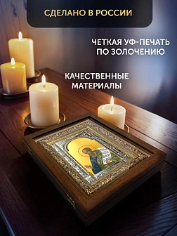 Икона Иоиль Пророк в ризе и деревянном киоте, 33х27 см