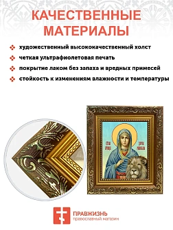 Икона Дария Римская мученица, широкая рамка 19,5х22,5х2 см 063