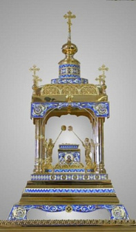 Дарохранительница филигранная №6 эмаль, финифть / золочение